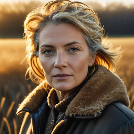 Mature Woman Portrait in Autumn Field