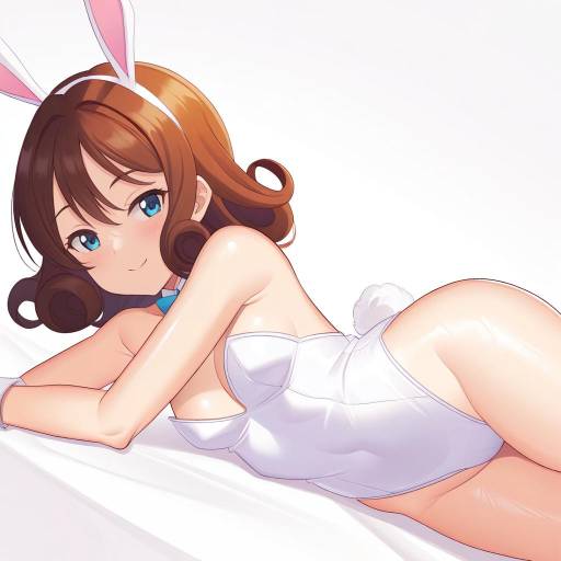 Confident Playboy Bunny on a White Background Confident Playboy Bunny on a White Background