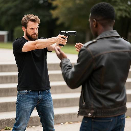 Tense Confrontation in Outdoor Setting