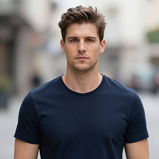 Realistic Burr Cut European Man Photo