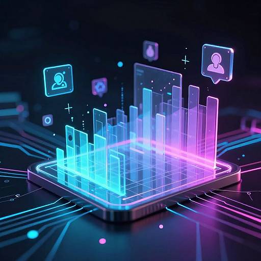 Futuristic Holo Interface with 3D Data