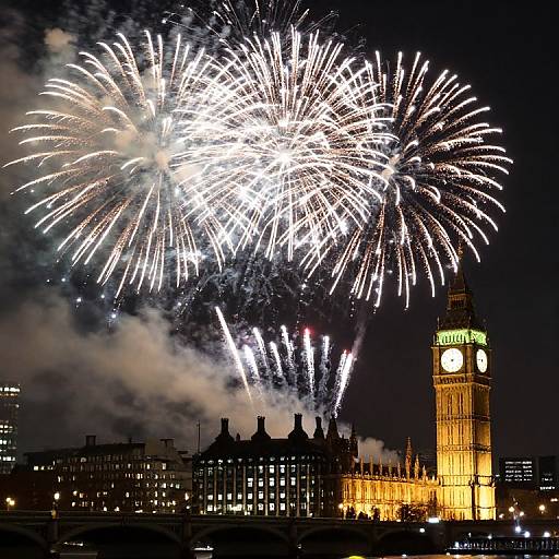 New Year Fireworks Over London Skyline