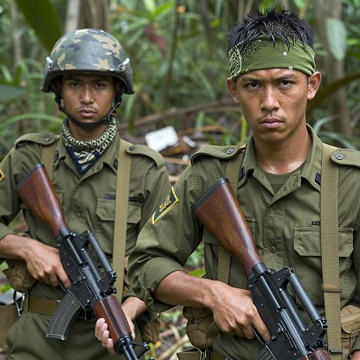 Intense Jungle Encounter: Soldiers in Focus