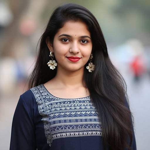 Realistic Portrait of Stylish Woman