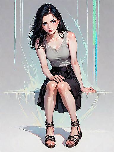 Stylish Young Woman in Summer Outfit