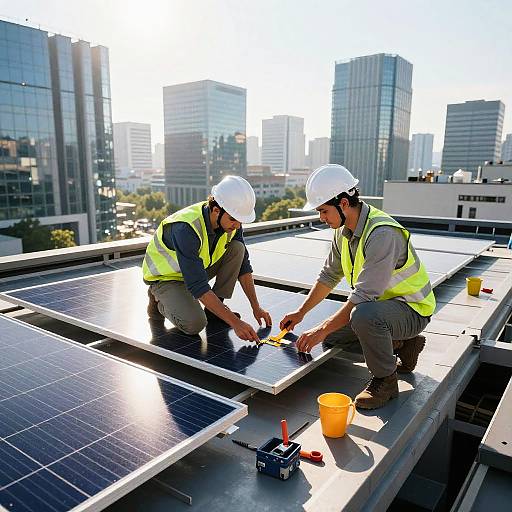 Climate Activists Installing Solar Panels
