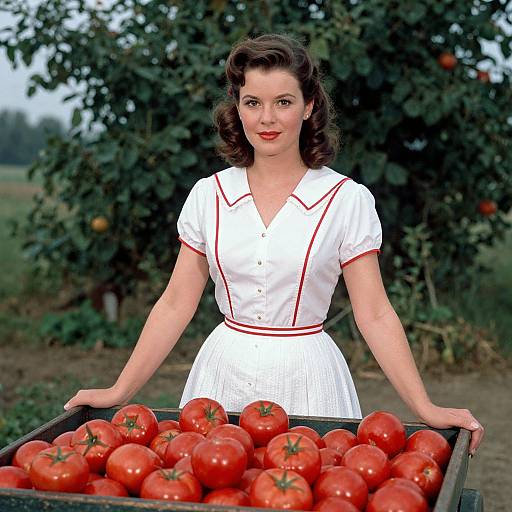 1950s Woman with Tomato Cart