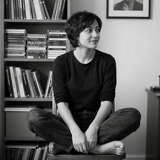 Charming Woman in Black and White