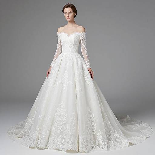 Luxury Lace Off-Shoulder Wedding Gown