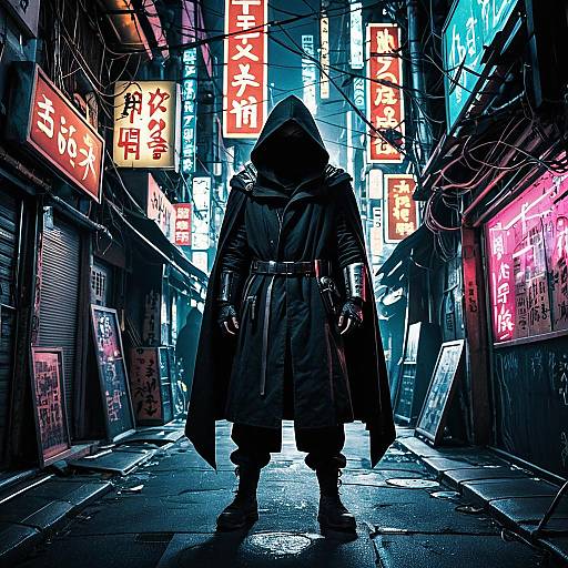 Nimble Thief in Dystopian Neon Alley