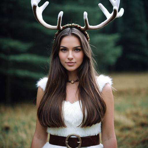 Young Woman in Reindeer Fancy Dress