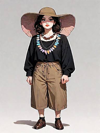 Bohemian Woman in Comic Style
