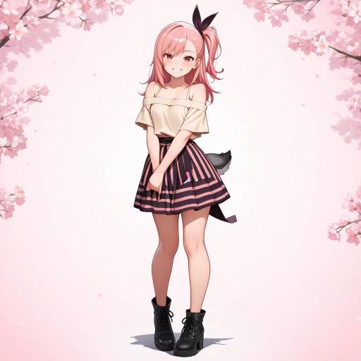 Charming Rabbit-Eared Character in Spring Charming Rabbit-Eared Character in Spring
