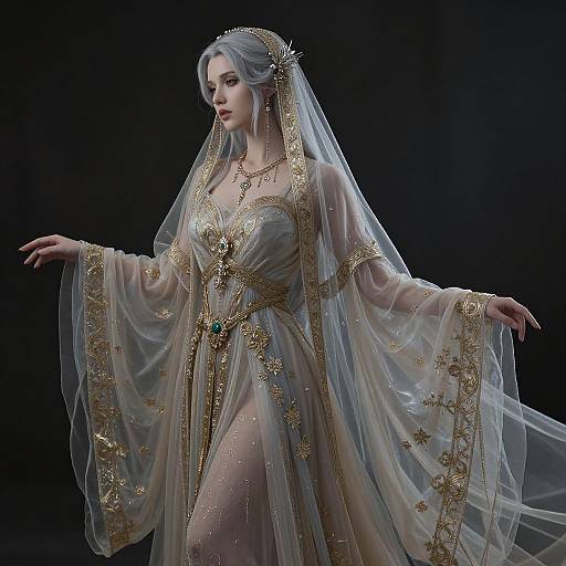 Ethereal Silver-Haired Enchantress