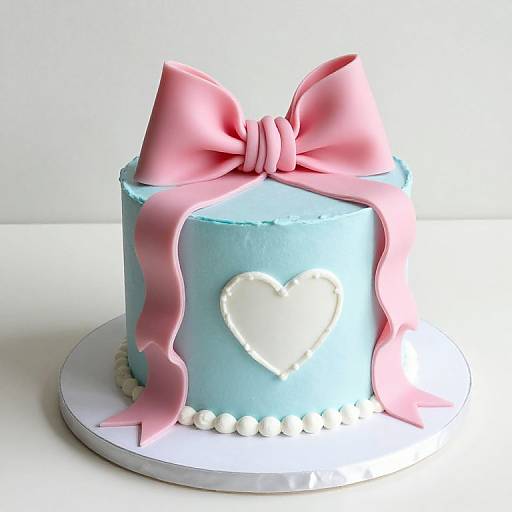 Light Blue Fondant Gift Box Cake