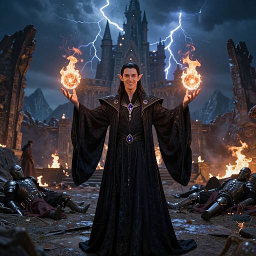 Elven Mage Summons Firestorm