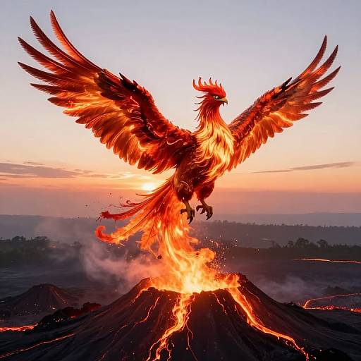 Radiant Phoenix Rising at Sunrise