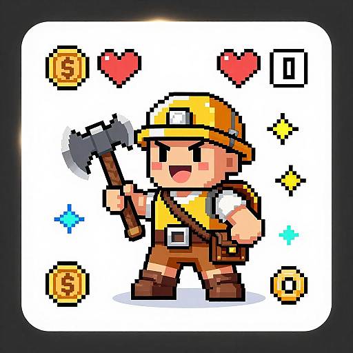 8-Bit Treasure Hunter Sprite Sheet