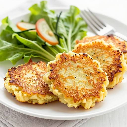 Crispy Mashed Potato Pancakes with Salad