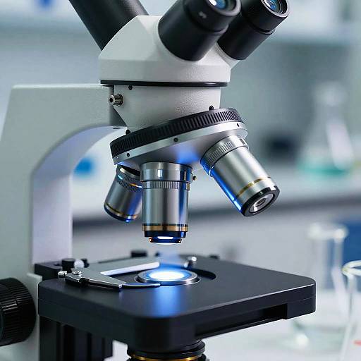 Close-Up Modern Microscope Eyepiece