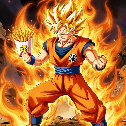 Super Saiyan Goku with Fry Weapon