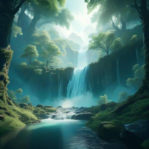 Cinematic Dreamy Forest with Waterfalls