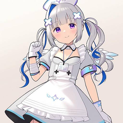 Illustration of Amane kanata (nurse), hololive in the style of Aaaa (quad-a)