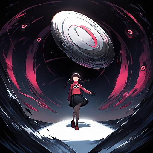 Illustration of Monoe, yume nikki in the style of Leonat