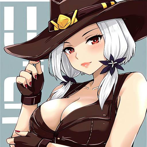 Illustration of Ashe (overwatch), overwatch in the style of Kitahama (siroimakeinu831)