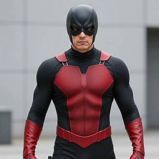 Man in Black and Red Superhero Costume
