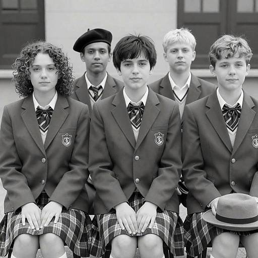 Casual School Uniform Group Portrait