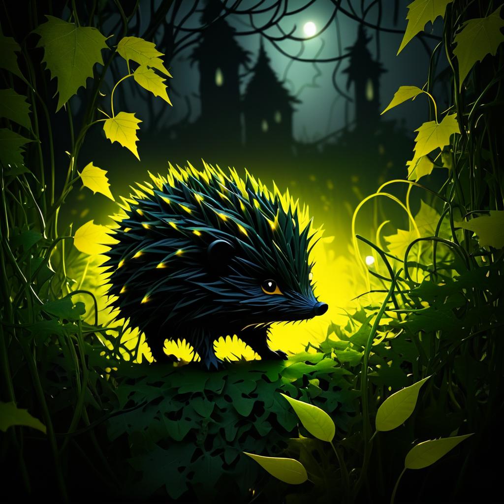 Curious Hedgehog in Enigmatic Garden