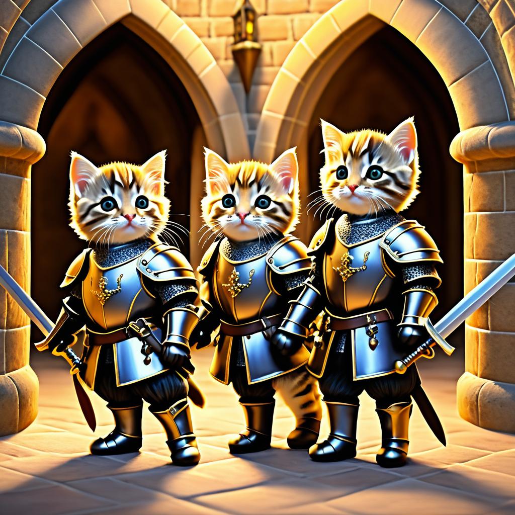 Adventurous Kittens in Medieval Castle