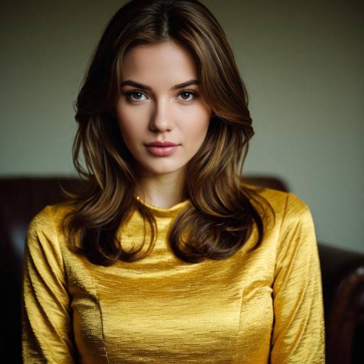 Realistic Golden Costume Girl Portrait