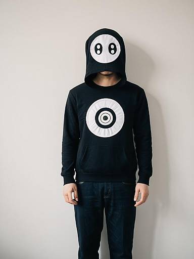 Man Wearing Unown Costume Hoodie