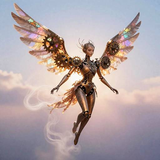 Clockwork Fae with Stained Glass Wings