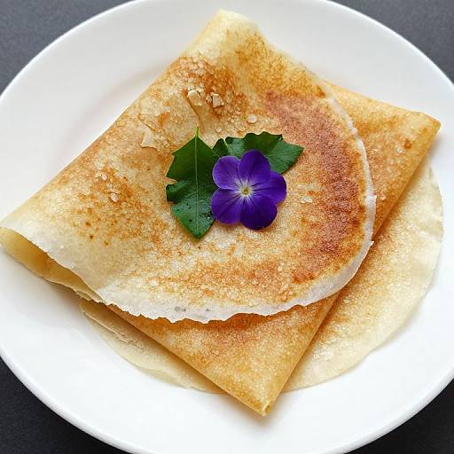 Golden Oats Dosa with Floral Garnish