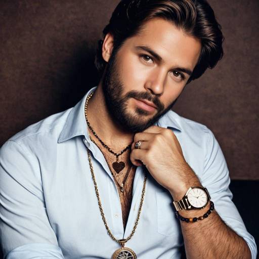Stylish Man with Jewelry and Beard