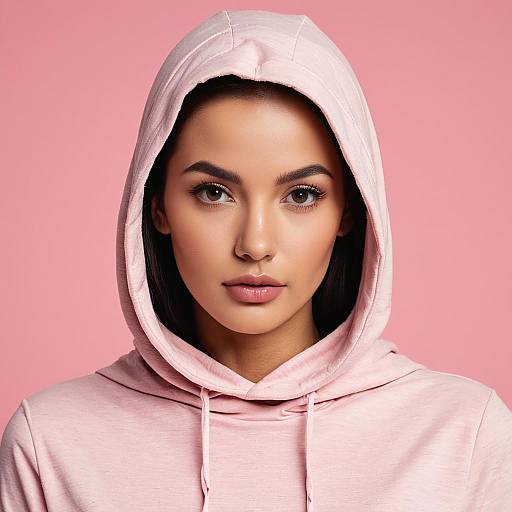 Woman in Pink Hoodie Portrait