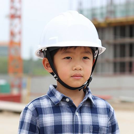 Young Boy at Construction Site