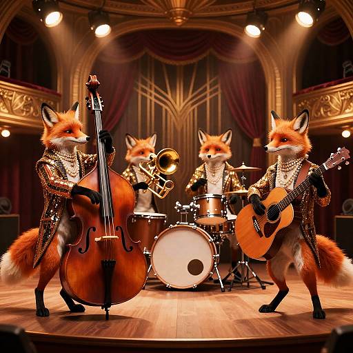 Opulent Art Deco Fox Rock Band