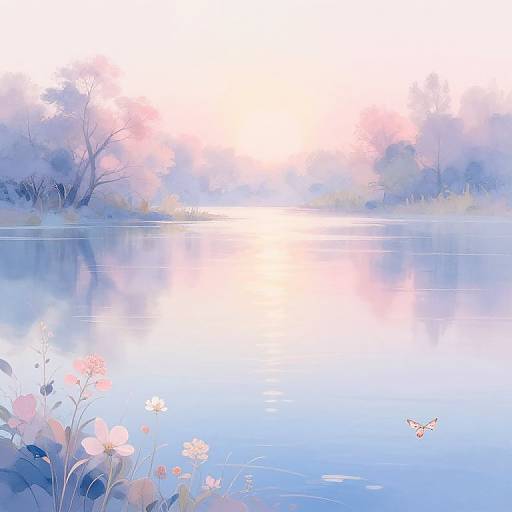 Serene Pastel Nature Scenes
