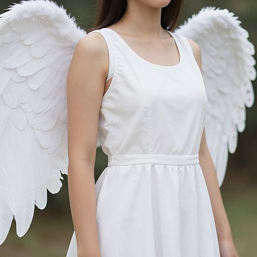 Close-Up Woman in Angel Costume
