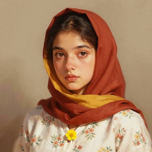 Portrait of Woman with Headscarf