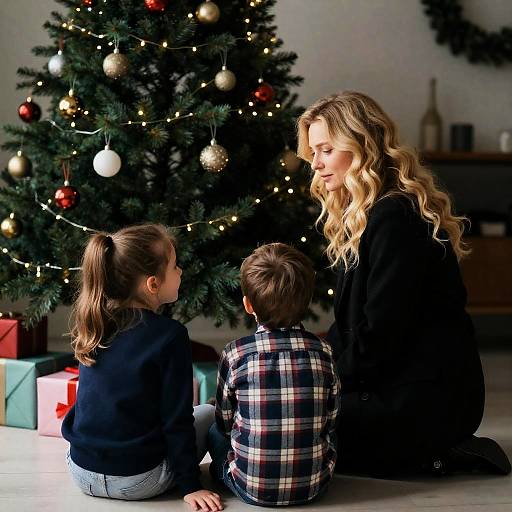 Cozy Christmas Moment with Children