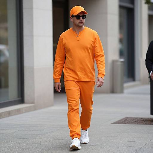 Man in Orange Costume Walking