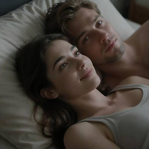 Intimate Close-up of Couple in Bed
