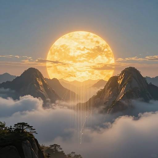 Ethereal Inverted Mountain Sunrise