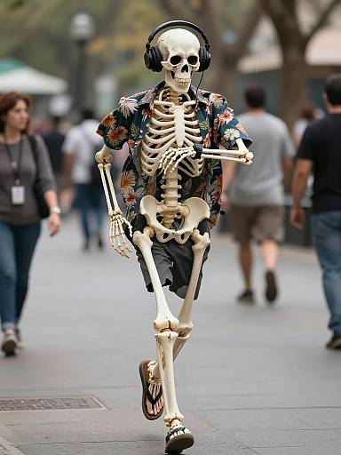 Urban Skeleton Jogger in Floral Shirt