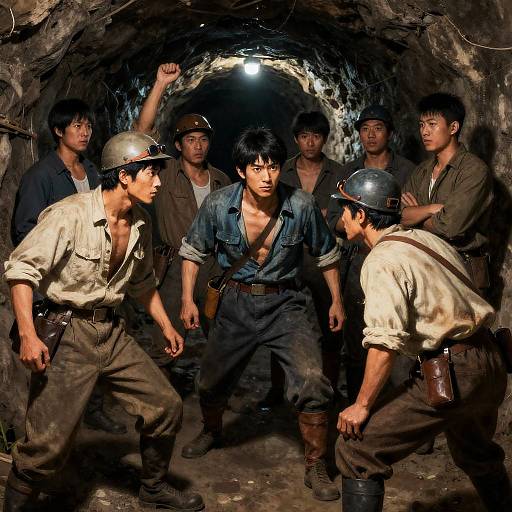 Miners Resisting in Underground Tunnel